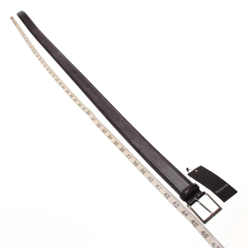 Magnanni NWT Classic Belt Size 38 US in Solid Gray Leather Made in Spain